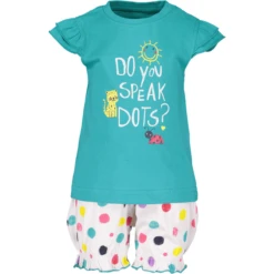 BLUE SEVEN Girls Set Van 2 T-shirt + Shorts Lagune
