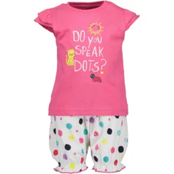 BLUE SEVEN Girls Set Van 2 T-Shirt + Shorts Roze Original