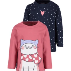 BLUE SEVEN Shirt Lange Mouw 2-pack Mauve+nachtblauw