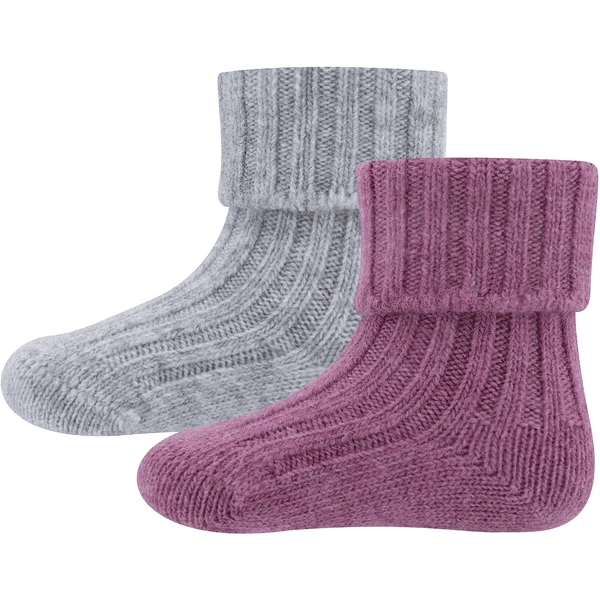 Ewers Babysokjes Dubbelpak Lichtgrijs/roze - Afbeelding 5