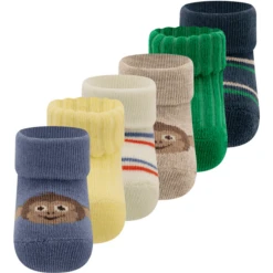 Ewers First Baby Socks 6-Pack Monkey