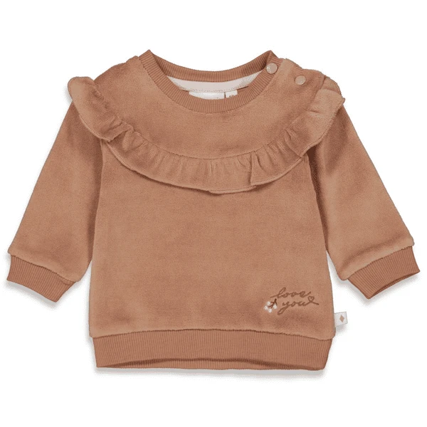Feetje Fluwelen Sweatshirt Falling For You Zand - Afbeelding 4