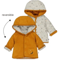 Feetje Omkeerbare Jas Maan Child Okergeel