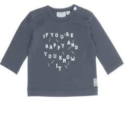 Feetje Shirt Met Lange Mouwen, Je Bent Blij Met Je Glimlach Antraciet.