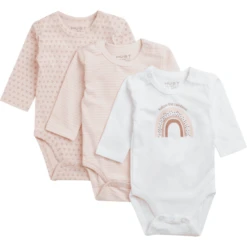 Hust & Claire Lange Mouw Bodysuit Basis Apricot 3-pack