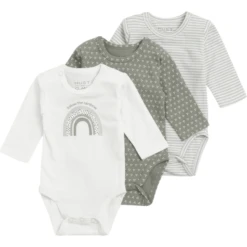 Hust & Claire Lange Mouwen Body Base Boerenkool Green 3 Pack