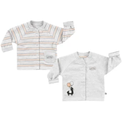 JACKY Omkeerbare Mantel Lama Ringel Lichtgrijs Gemêleerd