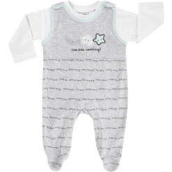 JACKY Romperset WELCOME Grijs-melange / Wit