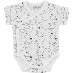 JACKY Wikkellijf Korte Mouw WELCOME Wit/mintgroen