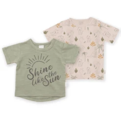 LITTLE T-shirt Dubbelpak Savannah Olive Green