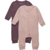 Minymo Slaapoverall 2-pack Misty Rose