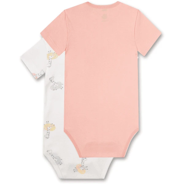 Sanetta Bodysuit Twin Pack Giraffe Off White /pink - Afbeelding 4