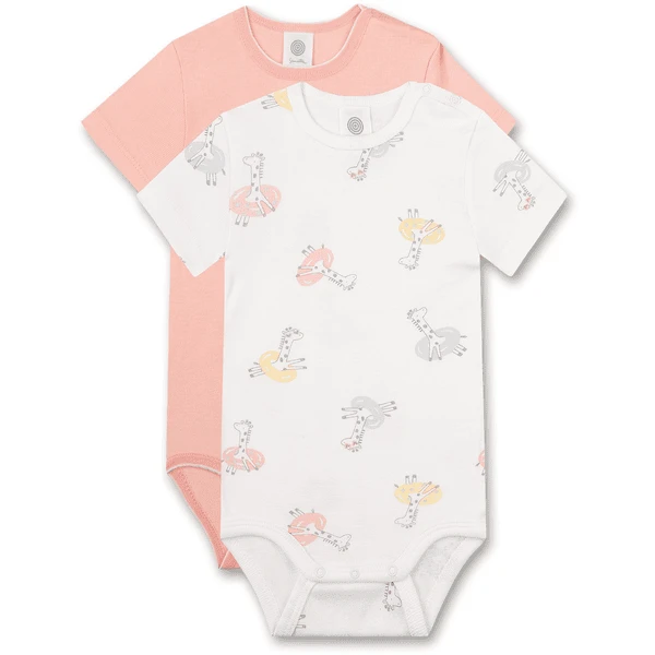 Sanetta Bodysuit Twin Pack Giraffe Off White /pink