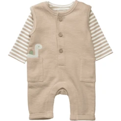 STACCATO Romper+shirt Taupe Gestructureerd