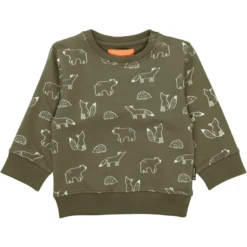STACCATO Sweatshirt Olive Gedessineerd