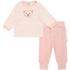 Steiff Baby Sweat Set Silver Roze