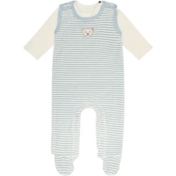 Steiff Rompertje Stripes Celestail Blauw