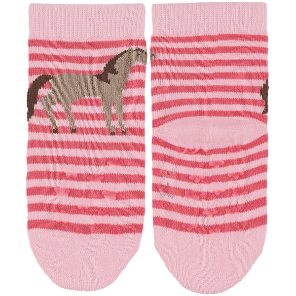 Sterntaler ABS Peutersokken Double Pack Paard/ Aardbei Roze - Afbeelding 5