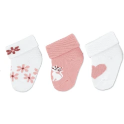 Sterntaler First Baby Socks 3-Pack Flowers White