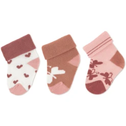Sterntaler First Baby Socks 3-Pack Hearts Ecru