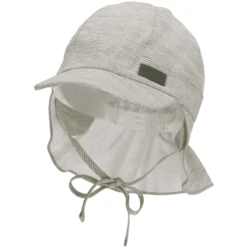 Sterntaler Peaked Cap Met Nekbeschermer Gestreept Donkergroen