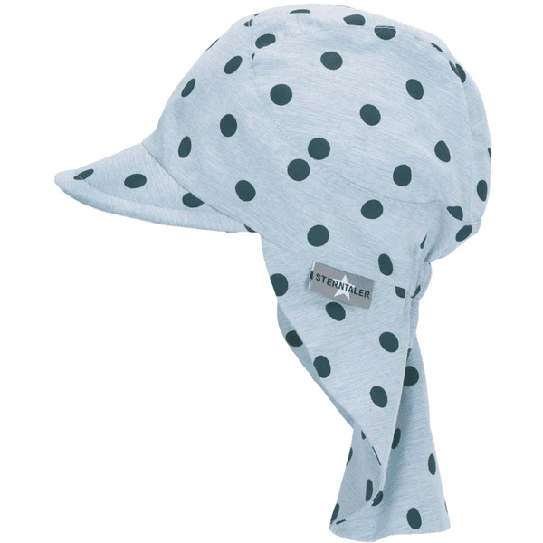 Sterntaler Peaked Cap Met Nekbeschermer Stippen Hemelsblauw - Afbeelding 2