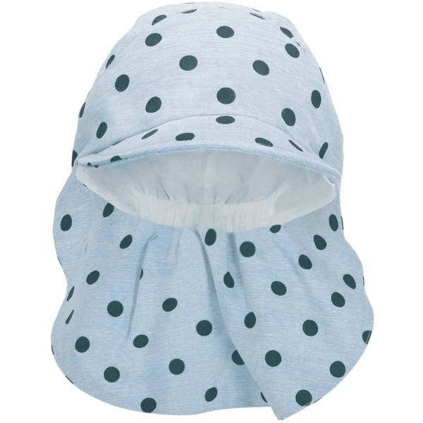 Sterntaler Peaked Cap Met Nekbeschermer Stippen Hemelsblauw - Afbeelding 4